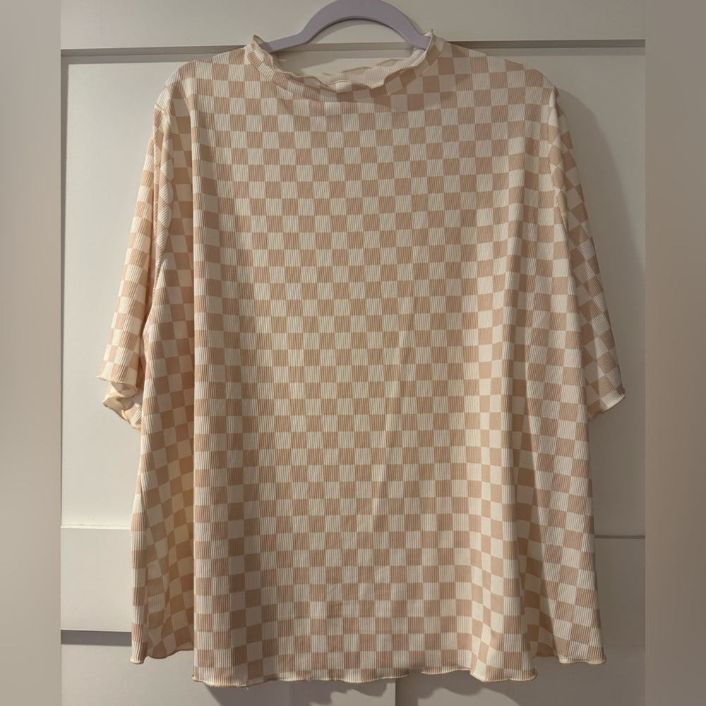 Women’s Beige Checkered Shirt